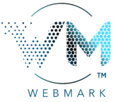 Webmark logo - no tagline - black and blue